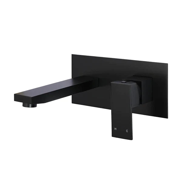 Meir Square Matte Black Spout and Mixer Combination