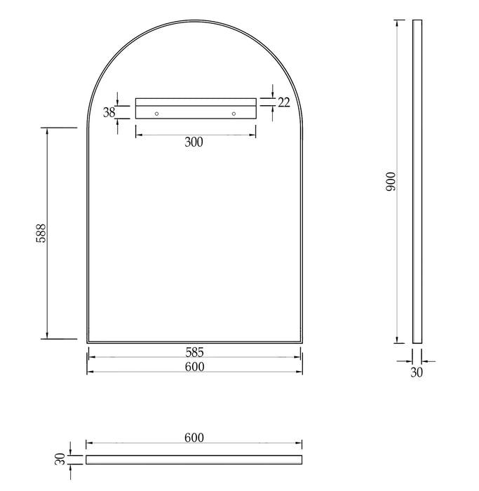 Otti Archie Metal Frame Mirror Gold