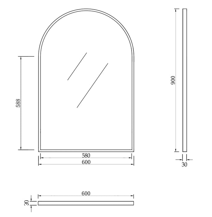 Otti Archie Metal Frame Mirror Gold