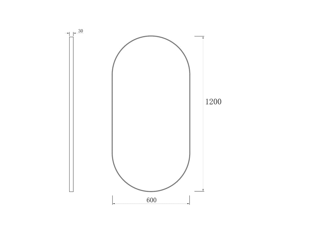 Otti Noosa Gold Mirror 1200x600mm Matte Black