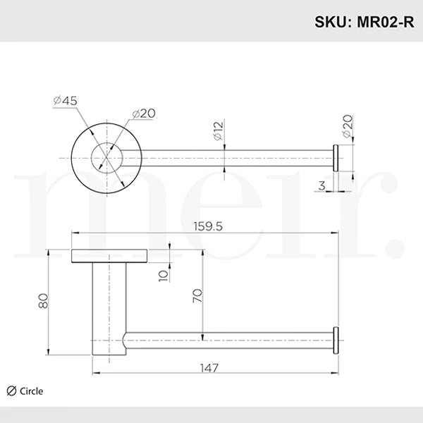 Meir Round Toilet Roll Holder Chrome