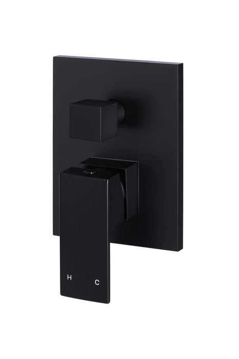 Meir Square Matte Black Wall Mixer with Diverter