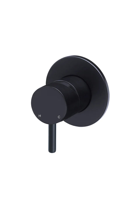 Meir Round Matte Black Wall Mixer Short Pin Lever