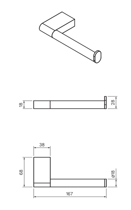 Linfa Toilet Roll Holder Fucile