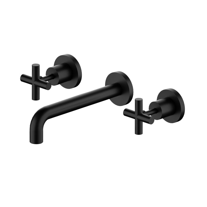 Nero X Plus Range Wall Basin Set Matte Black