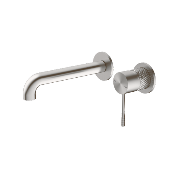 Nero Opal Wall Basin Mixer (Seperate Back Plate) Brushed Nickel