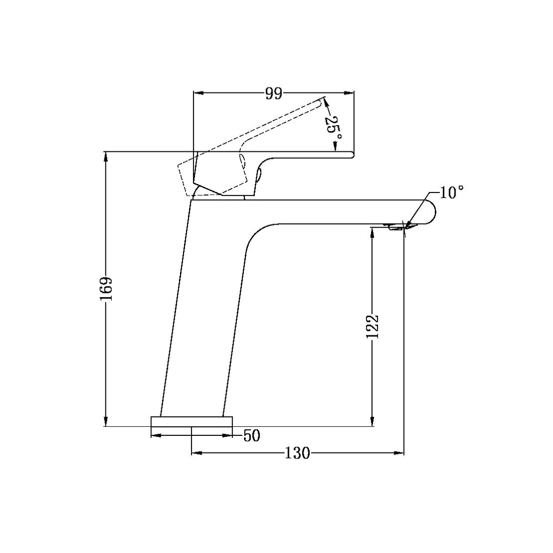 Nero Bianca Basin Mixer Chrome