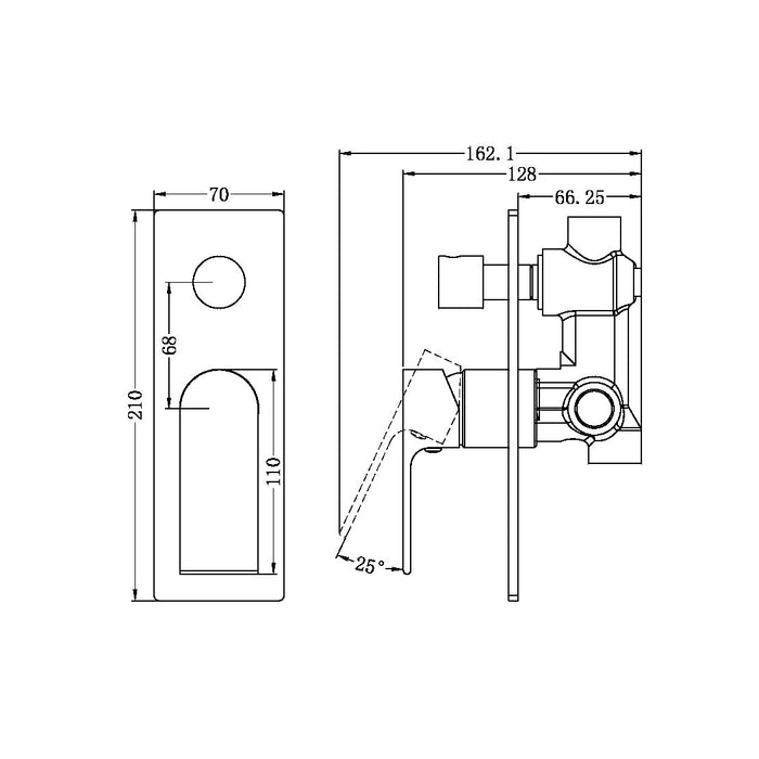 Nero Bianca Shower Mixer With Divertor Chrome