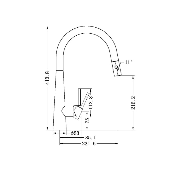 Nero Dolce Pull Out Sink Mixer with Vegie Spray Chrome