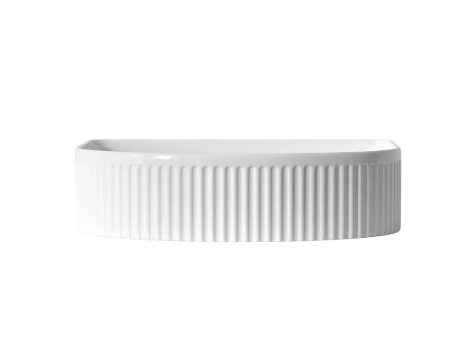 Otti French Archie Fluted Basin Gloss White 415x365x100mm