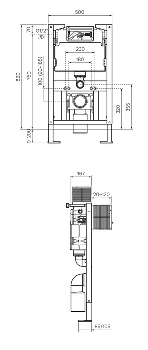 Undercounter Concealed Cistern with Metal Frame