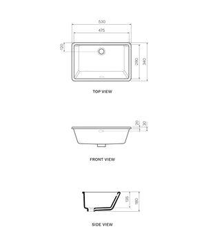 Parisi Slim II Undercounter Basin
