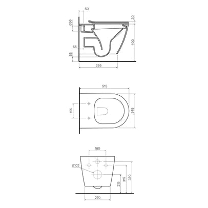 Parisi Ellisse MKII Rimless Wall Hung Pan