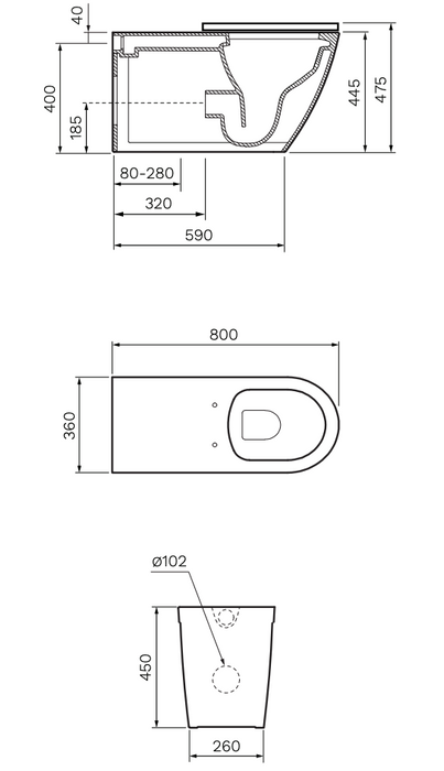 Ellisse Accessible Wall Faced Pan