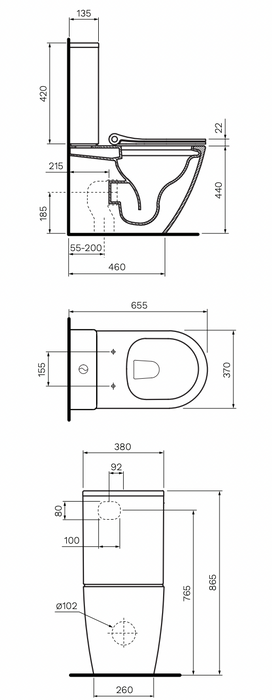 Ellisse MKII Ambulant Wall Faced Suite with Pressalit Seat