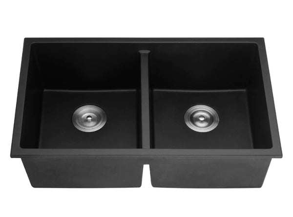 Poseidon QKS8145D Matt Black Quartz Undermount Kitchen Sink