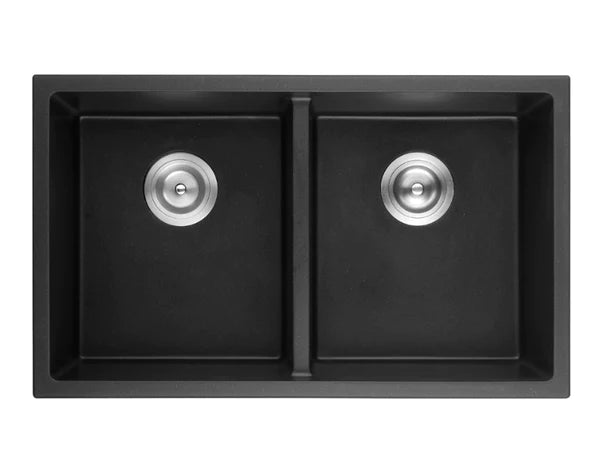 Poseidon QKS8145D Matt Black Quartz Undermount Kitchen Sink