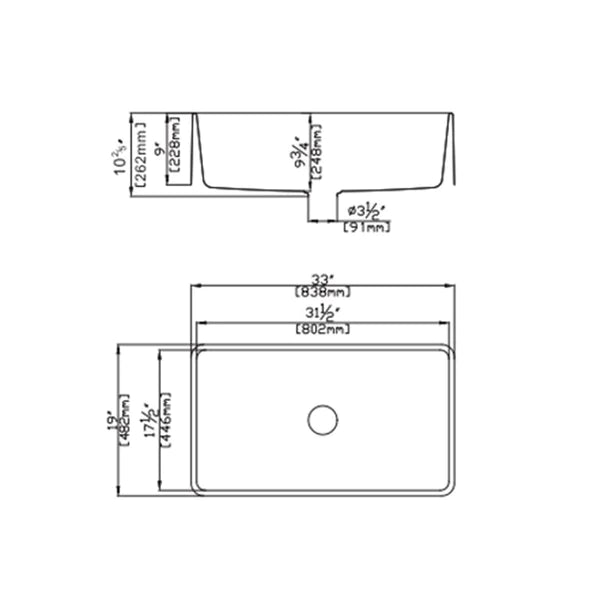 Poseidon QKS8348S-MW Undermount Kitchen Sink Matt White