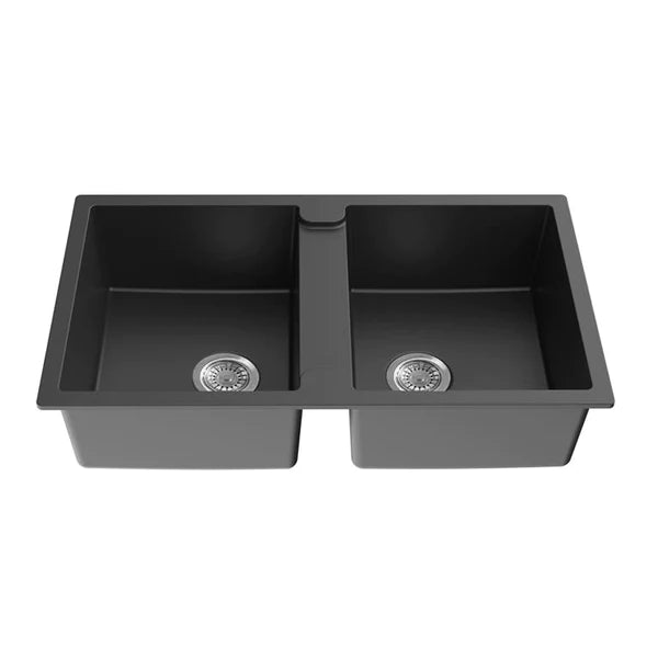 Poseidon QKS8650D-MB Quartz Double Bowl Kitchen Sink