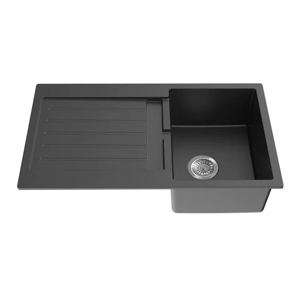 Poseidon QKS8650SD-MB Quartz Top Mount Kitchen Sink Matt Black