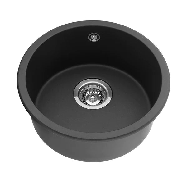 Poseidon QKS4646-MB Quartz Undermount Kitchen Sink Matt Black