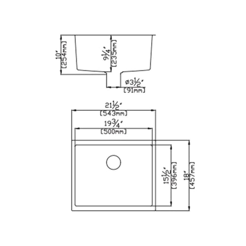 Poseidon QKS5445-MB Quartz Undermount Kitchen Sink Matt Black