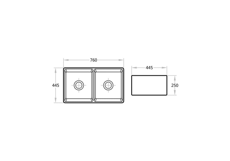 Poseidon White KCSD760 Fermentale Ceramic Kitchen Sink