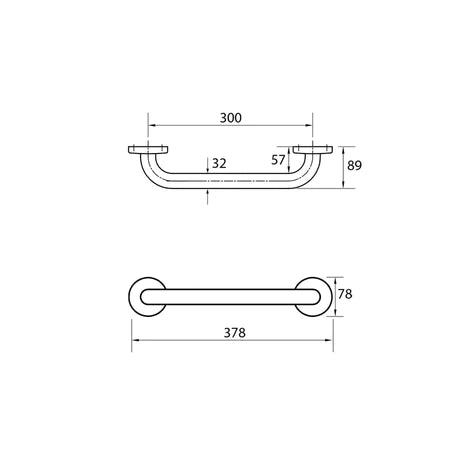 Parisi Envy Grab Rail Straight 300mm