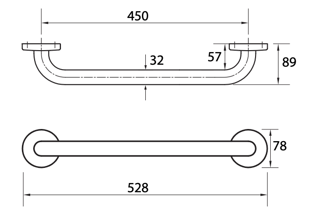 Envy Grab Rail Straight 450mm