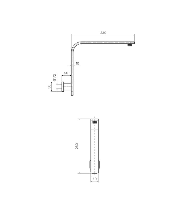 Parisi Quasar II High Rise Wall Shower Arm Polished Chrome