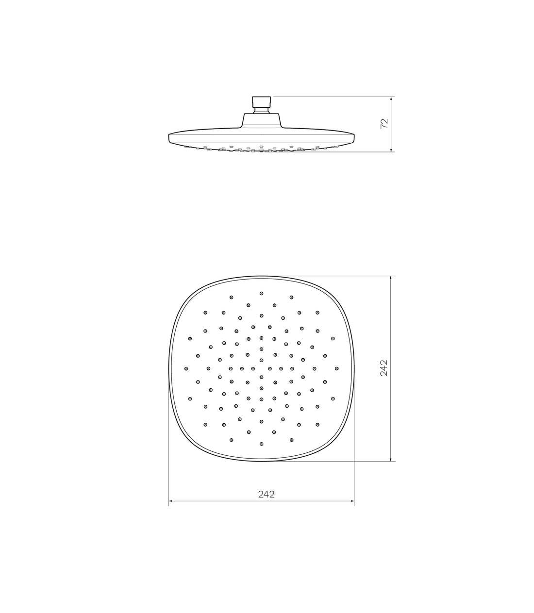 Parisi Quasar II Shower Head 240mm Chrome