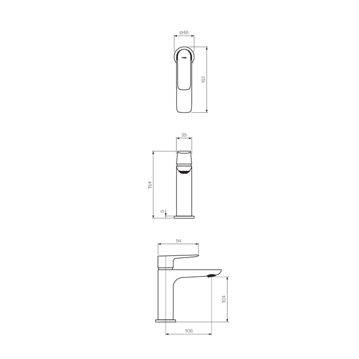 Parisi Slim II Basin Mixer - Fucile