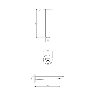 Slim II Wall Bath Spout 190mm - Chrome