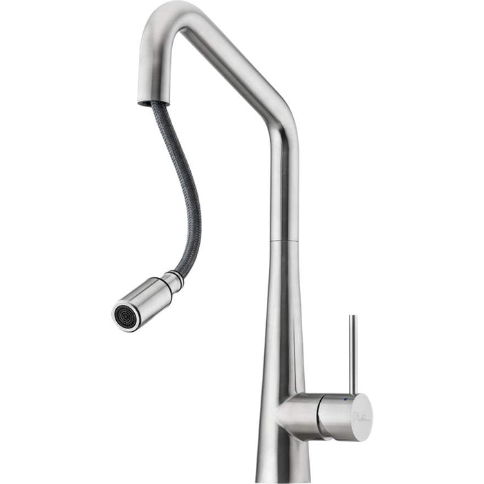 Oliveri Essente Square Goose Neck Pull Out Mixer Brushed Black