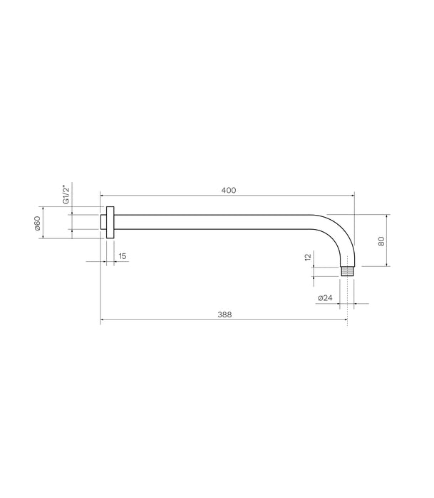 Parisi Tondo Wall Mount Shower Arm Curved Fucile