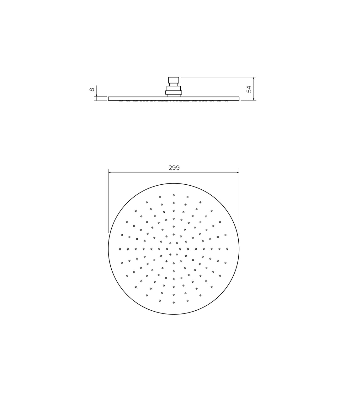 Parisi Tondo ABS Round Shower Head 300mm - Fucile