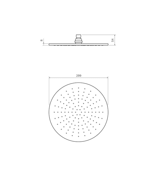 Parisi Tondo ABS Round Shower Head 300mm - Fucile