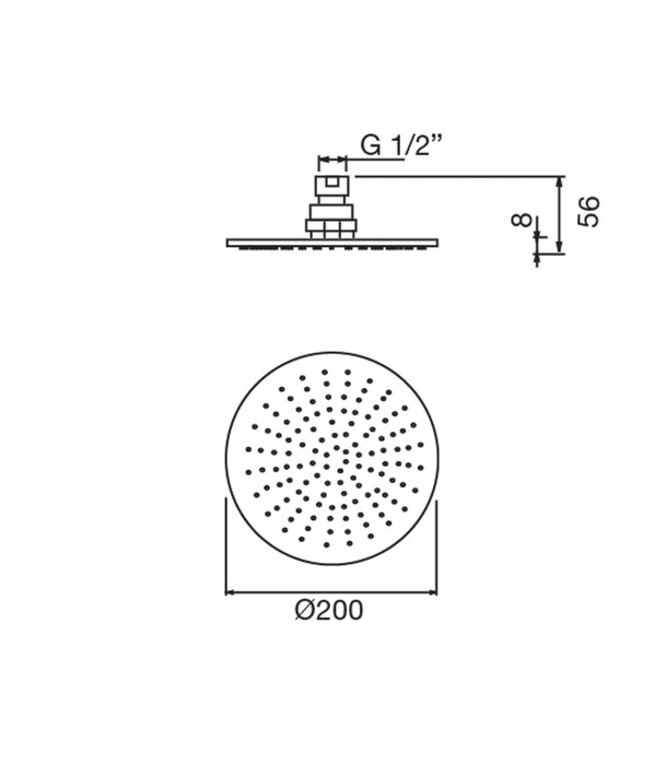 Parisi Tondo Brass Round Shower Head 300mm - Fucile