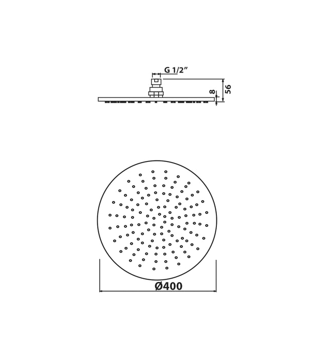 Parisi Tondo Round Shower Head 400mm Brass