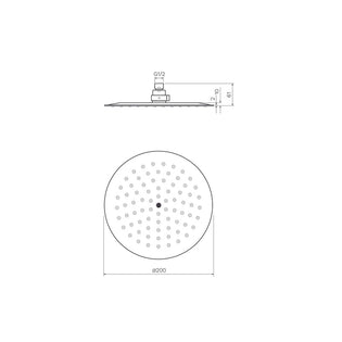 Parisi Tondo Turbo Round Shower Head 200mm Chrome