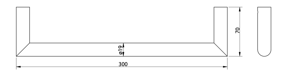 Tondo Single Towel Rail 300mm Chrome