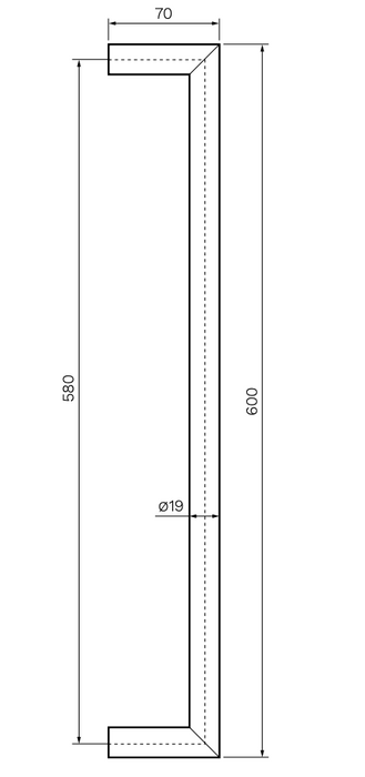 Tondo Single Towel Rail 600mm Chrome