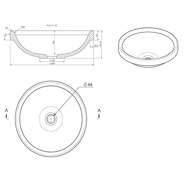 ADP Respect Semi Inset Solid Surface Basin