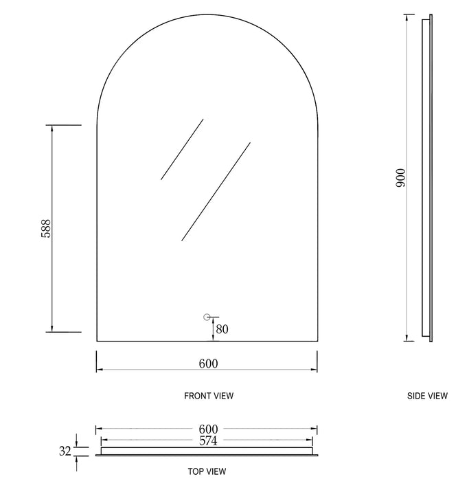 Otti Archie Led Mirror 900x600mm