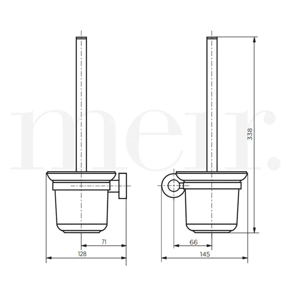 Meir Round Toilet Brush and Holder Champagne