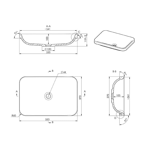 ADP Pride Solid Surface Semi-Inset Basin