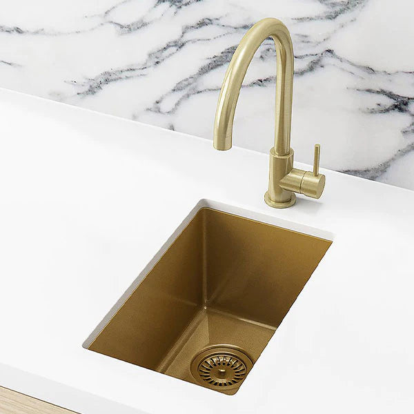 Meir Kitchen Mini Sink Single Bowl 272mm x 382mm - Brushed Bronze Gold