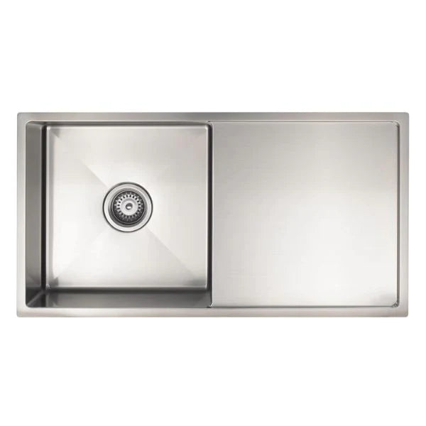 Meir Single Bowl with Drainer Kitchen Sink 840mm - Brushed Nickel