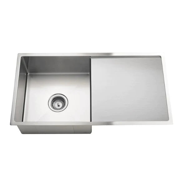 Meir Single Bowl with Drainer Kitchen Sink 840mm - Brushed Nickel