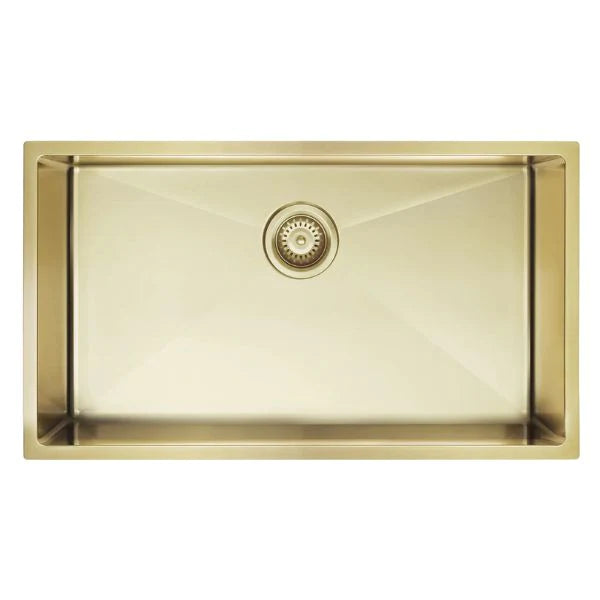 Meir Single Large Bowl Kitchen Sink 760mm - Brushed Bronze Gold